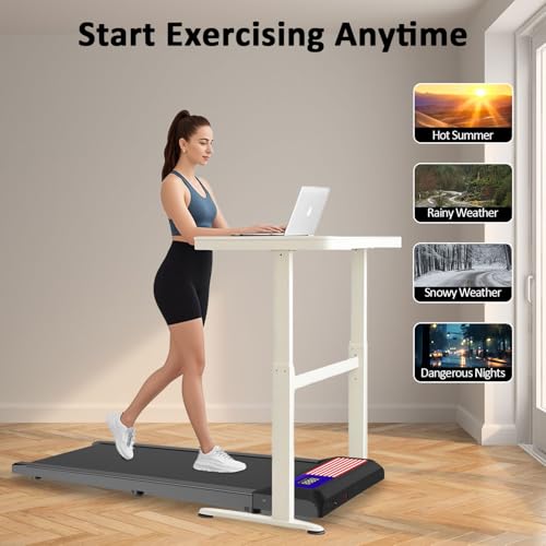 Walking Pad Treadmill, Under Desk Treadmills with Incline for Home Office,2.5 HP Portable Walking Machine with 265 LBS, Remote Control, LED Display