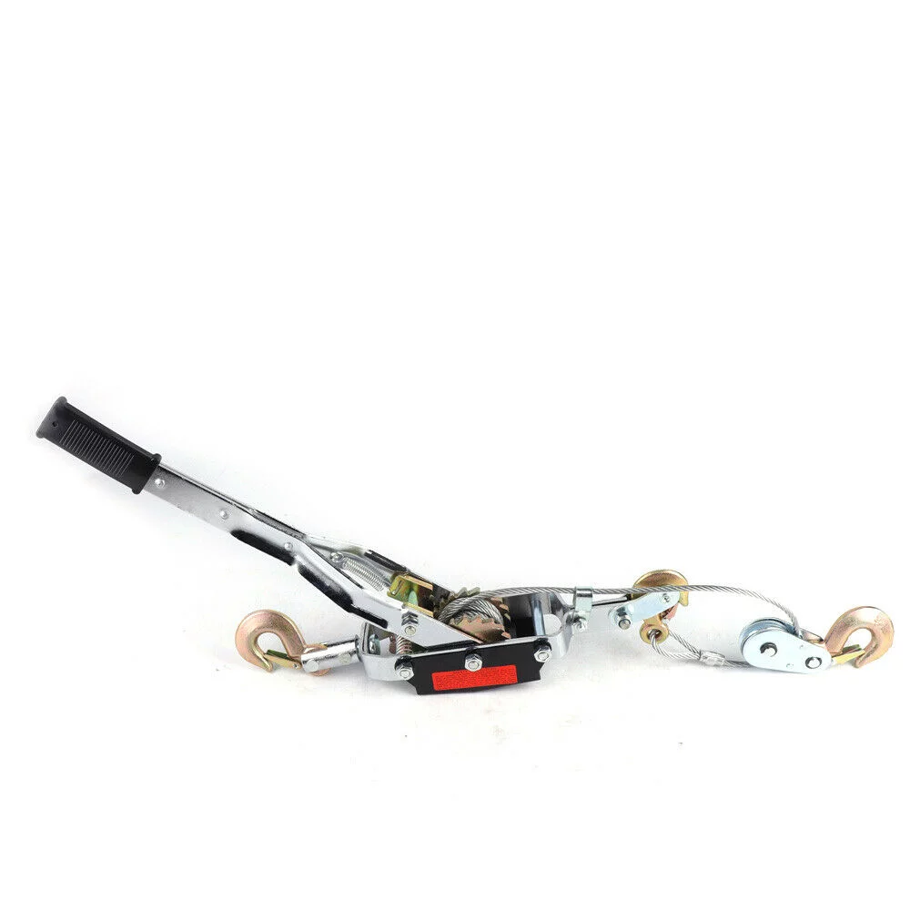 CNCEST 5 Ton Gravity Tractor Hand Puller 3 Hooks 2 Gear Heavy Duty Winch Pull Hoist Come Along Cable