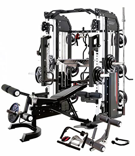MiM USA Hercules EX Commercial All in One Gym Machine w/400 lb Weight Stack Jammer Arms Adj Bench Leg Press Leg Extension Arm Curl LAT Seat Complete Attachment