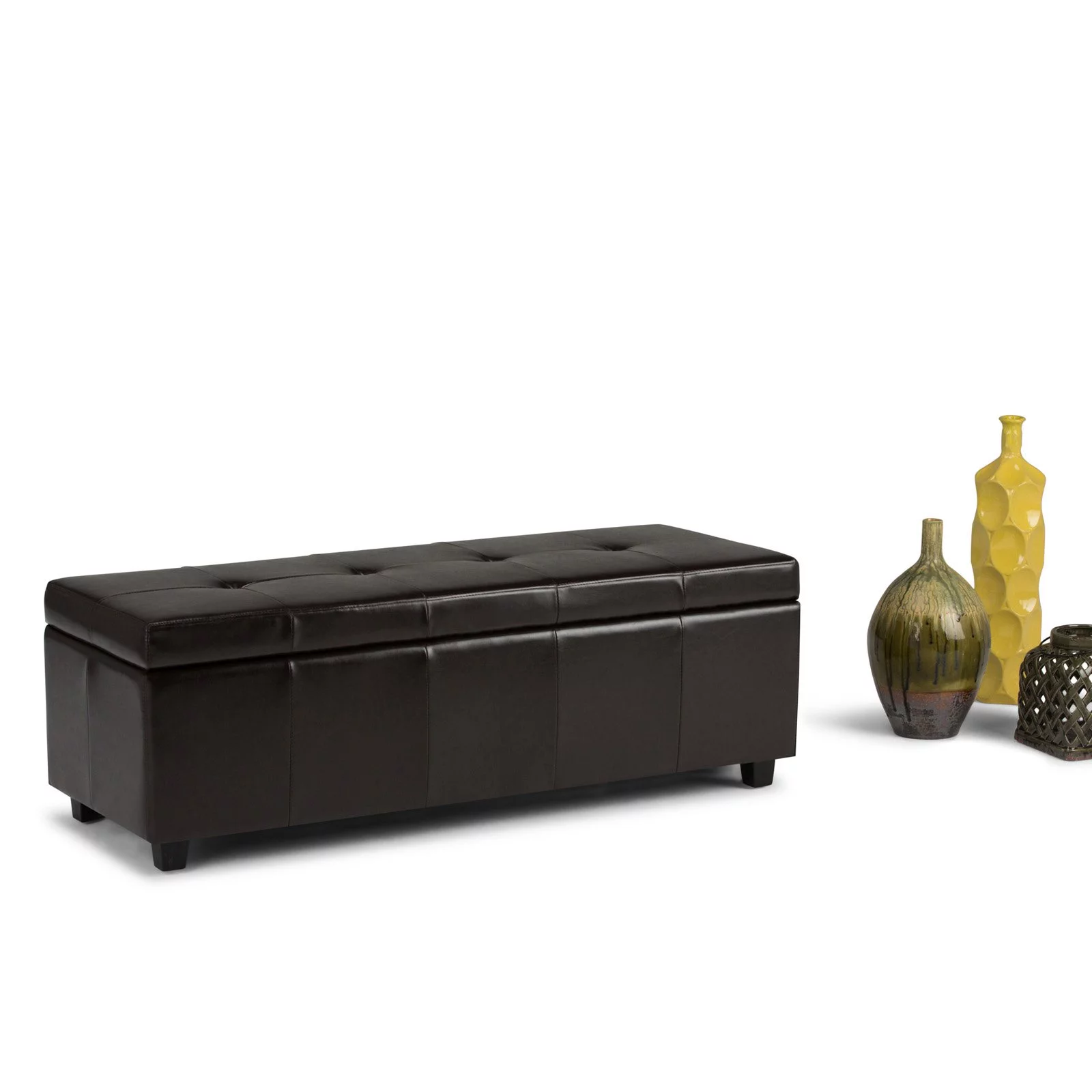 Simpli Home Castleford Large Storage Ottoman Bench