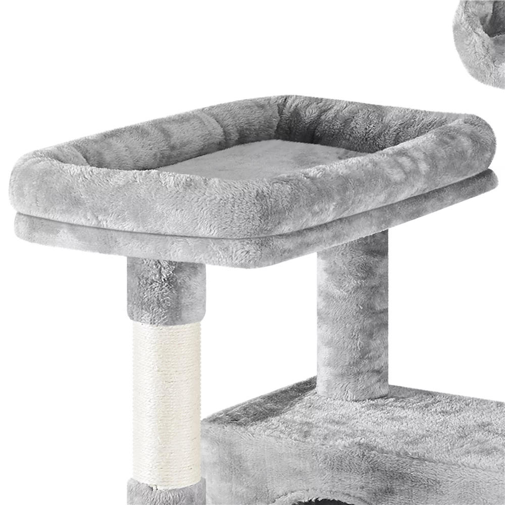Yaheetech 73''H Multilevel Cat Tree Cat Tower w/ 2 Condos & Scratching Posts, Light Gray