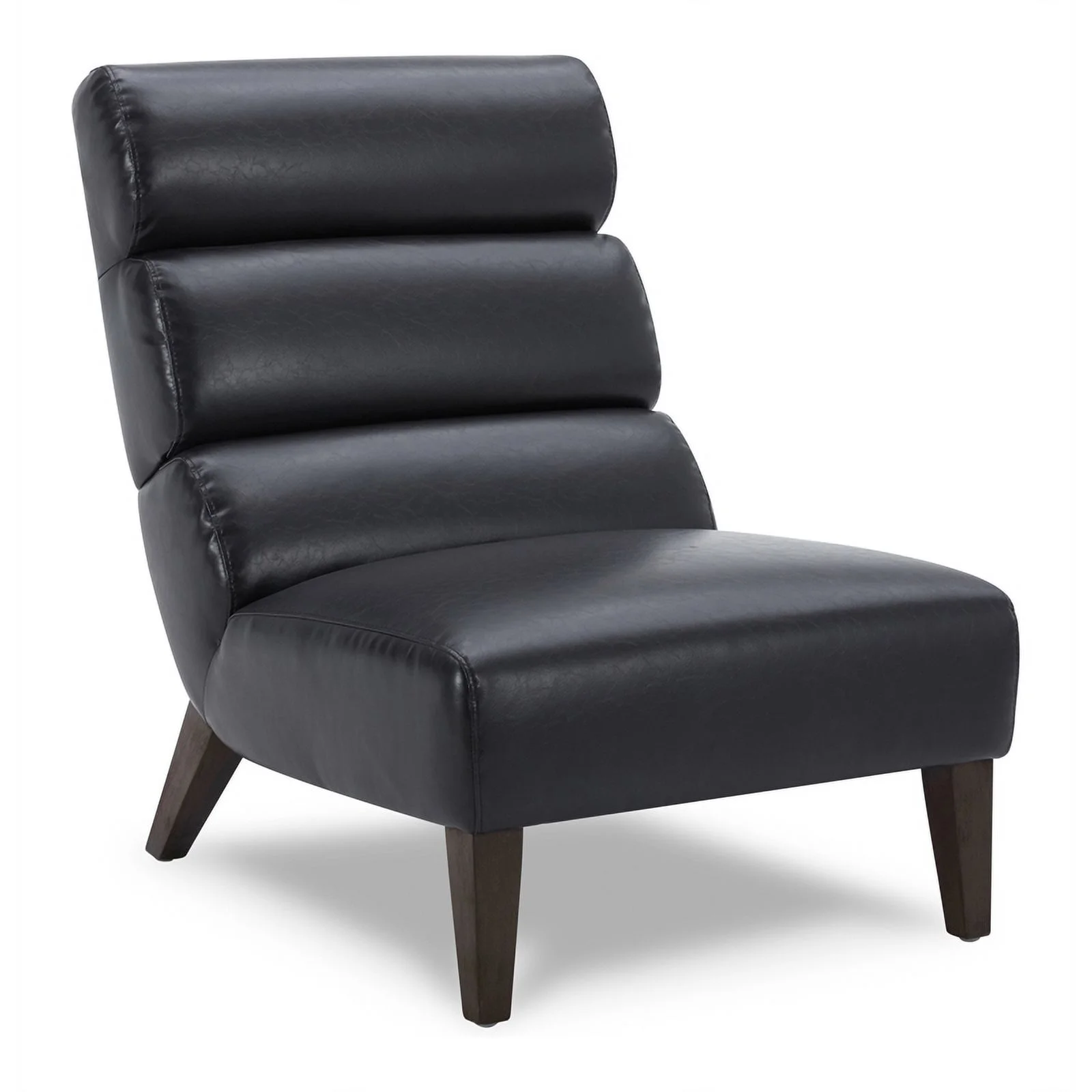 Maddie Home Modern Faux Leather Armless Accent Chair in Black