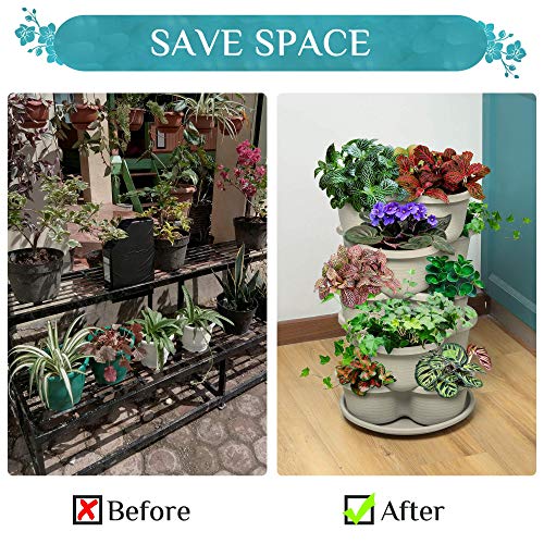 Amazing Creation Stackable Planter, Terracotta 5-Tier Vertical Garden Planter, Grow Your Own Vertical Oasis of Vegetables and Succulents