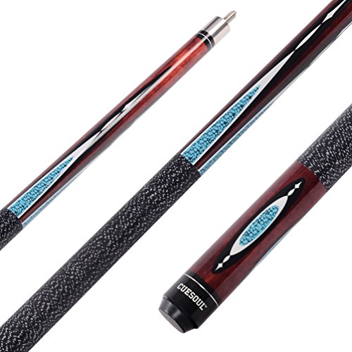 CUESOUL House Bar Pool Cue Sticks,Two Cue Sticks + 2x2 Pool Cue Case Hard
