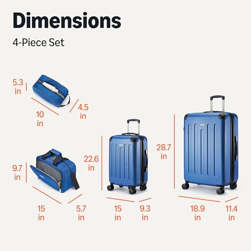 Amazon Basics 3-Piece Luggage Set, Including Carry-On Luggage (22