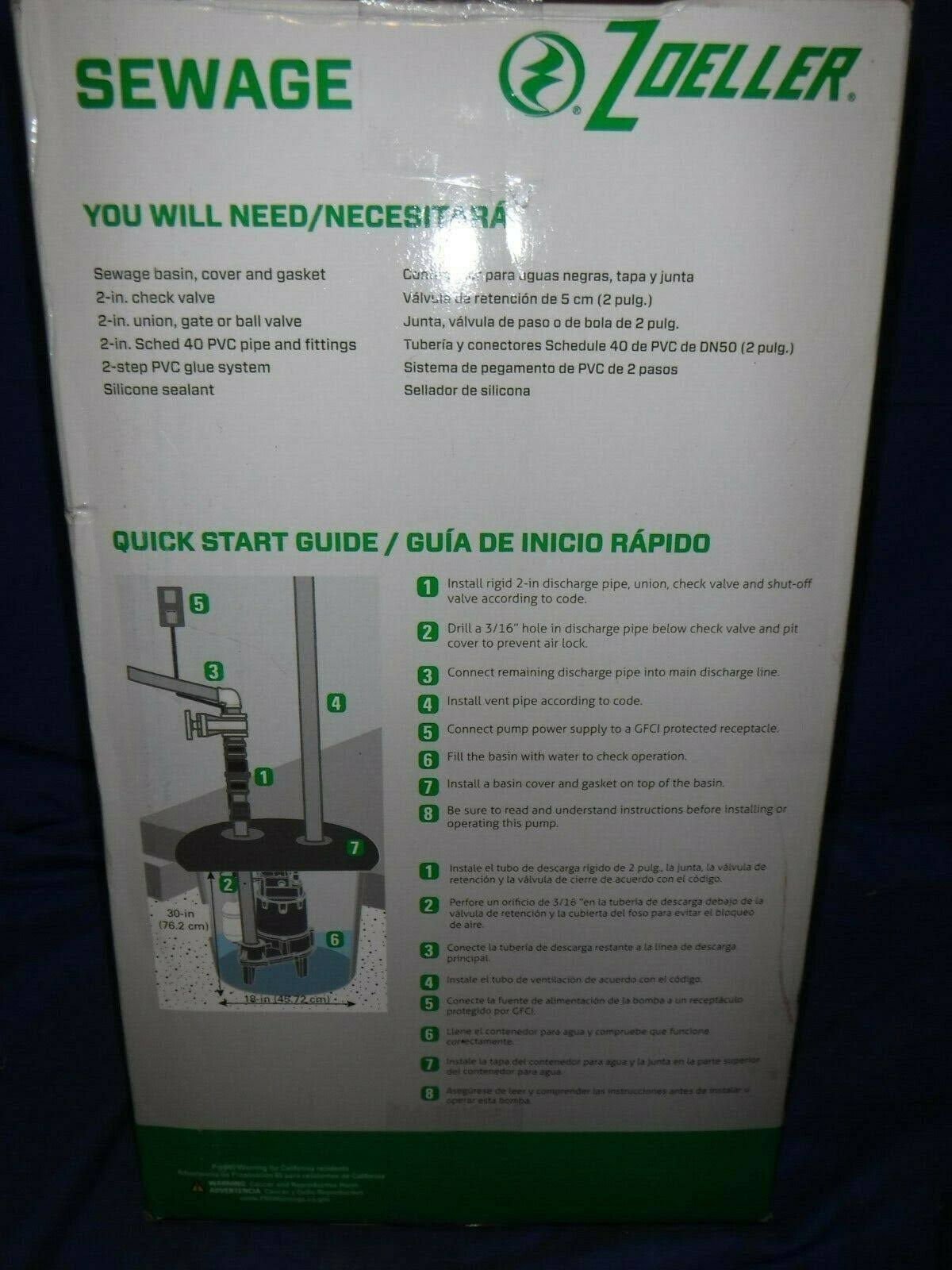 Zoeller 0.5-HP 115-Volt Cast Iron Sewage Sump Pump | 1263-0001