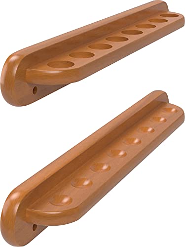 Viper 2-Piece Traditional Wall Mounted Solid Oak Billiard/Pool Cue Rack, Holds 8 Cues
