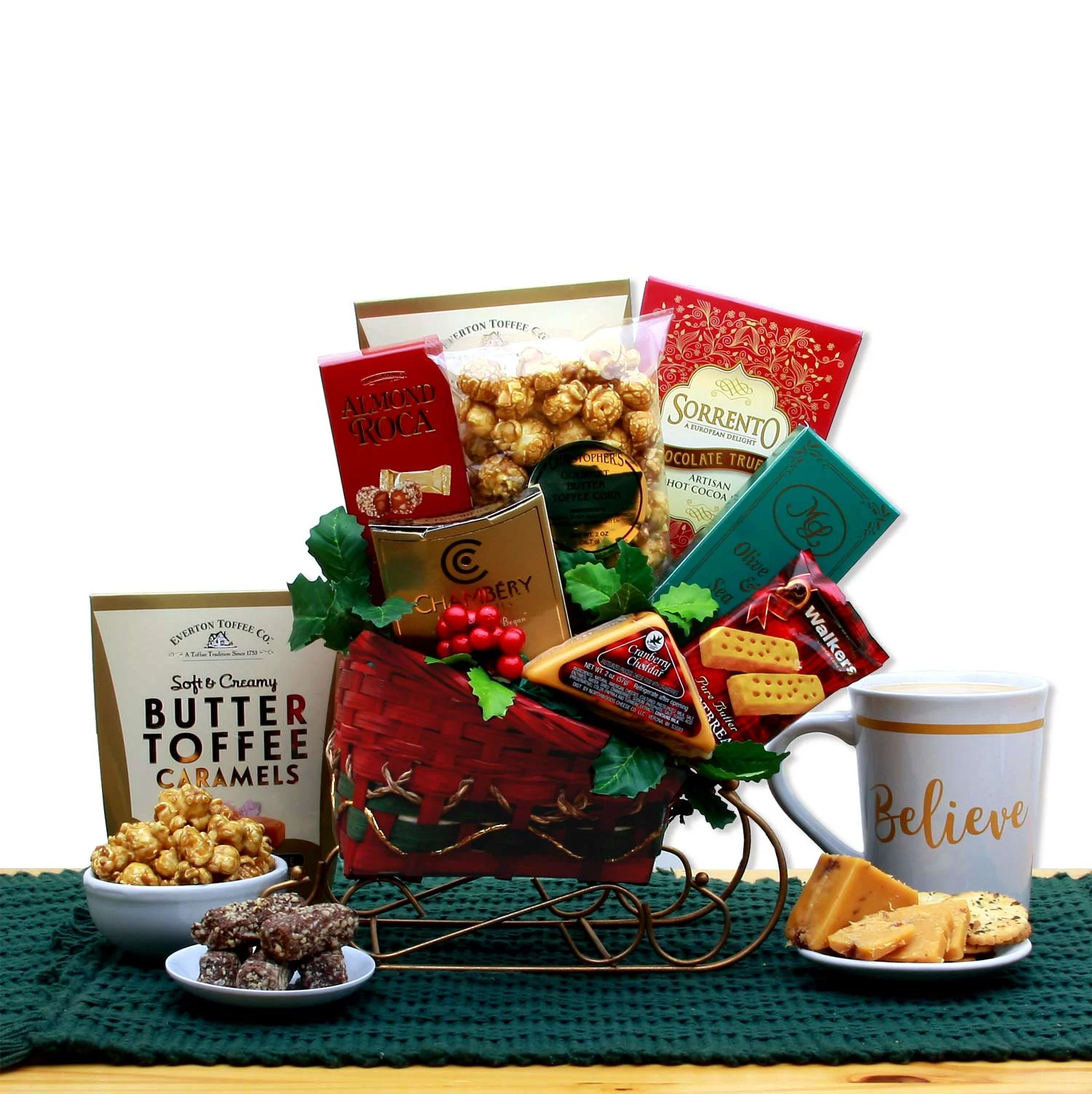 Old Fashioned Cheer | Gourmet Snacks Christmas Gift Basket for Him or Her