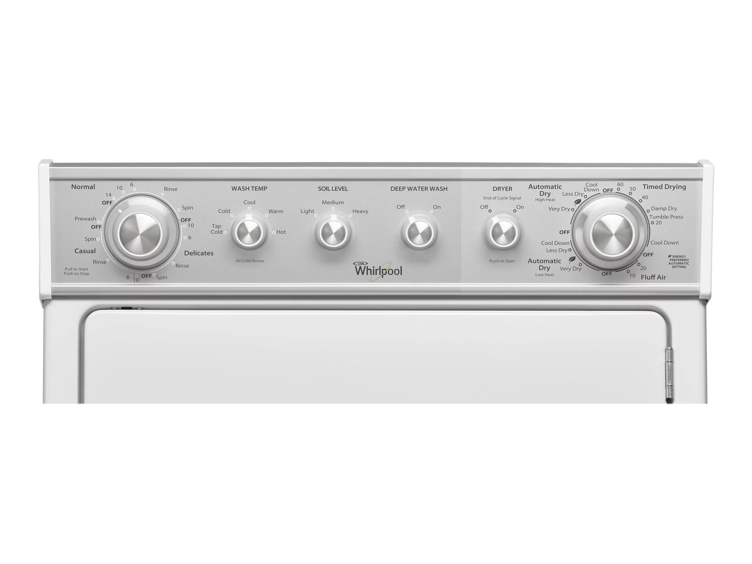 Whirlpool WETLV27FW - Laundry center - width: 27 in - depth: 32 in - height: 71.7 in - 640 rpm - white