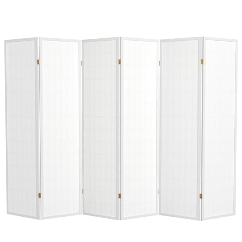 Red Lantern 6 ft. Tall Window Pane Shoji Screen-Natural-4 Panels Room Divider