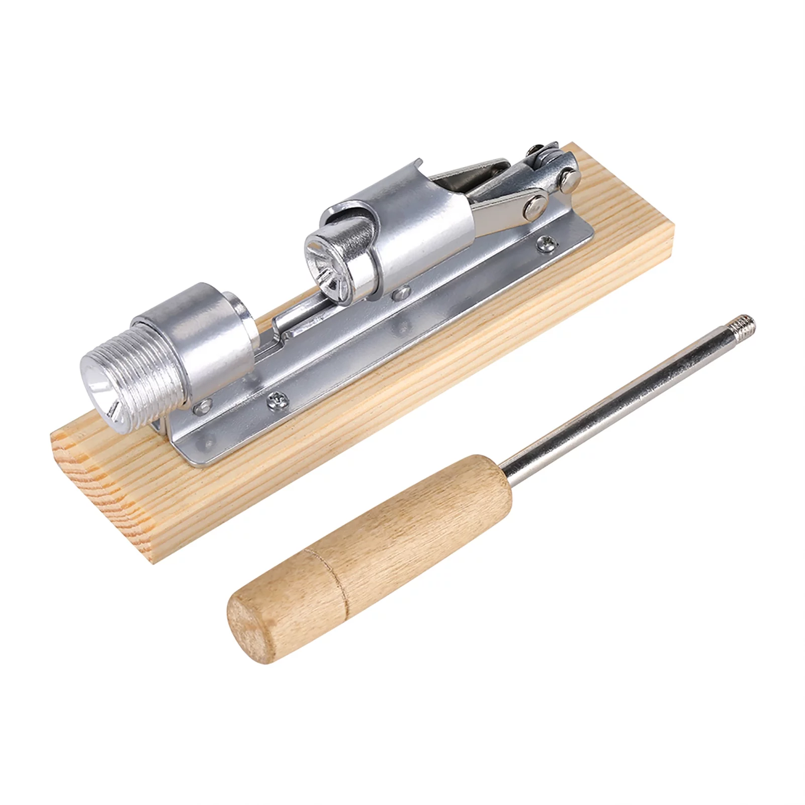 Solomi Nutcracker - Nutcracker Manual for Nuts and Fruit with Inox Hull with Mechanical Wooden Grip