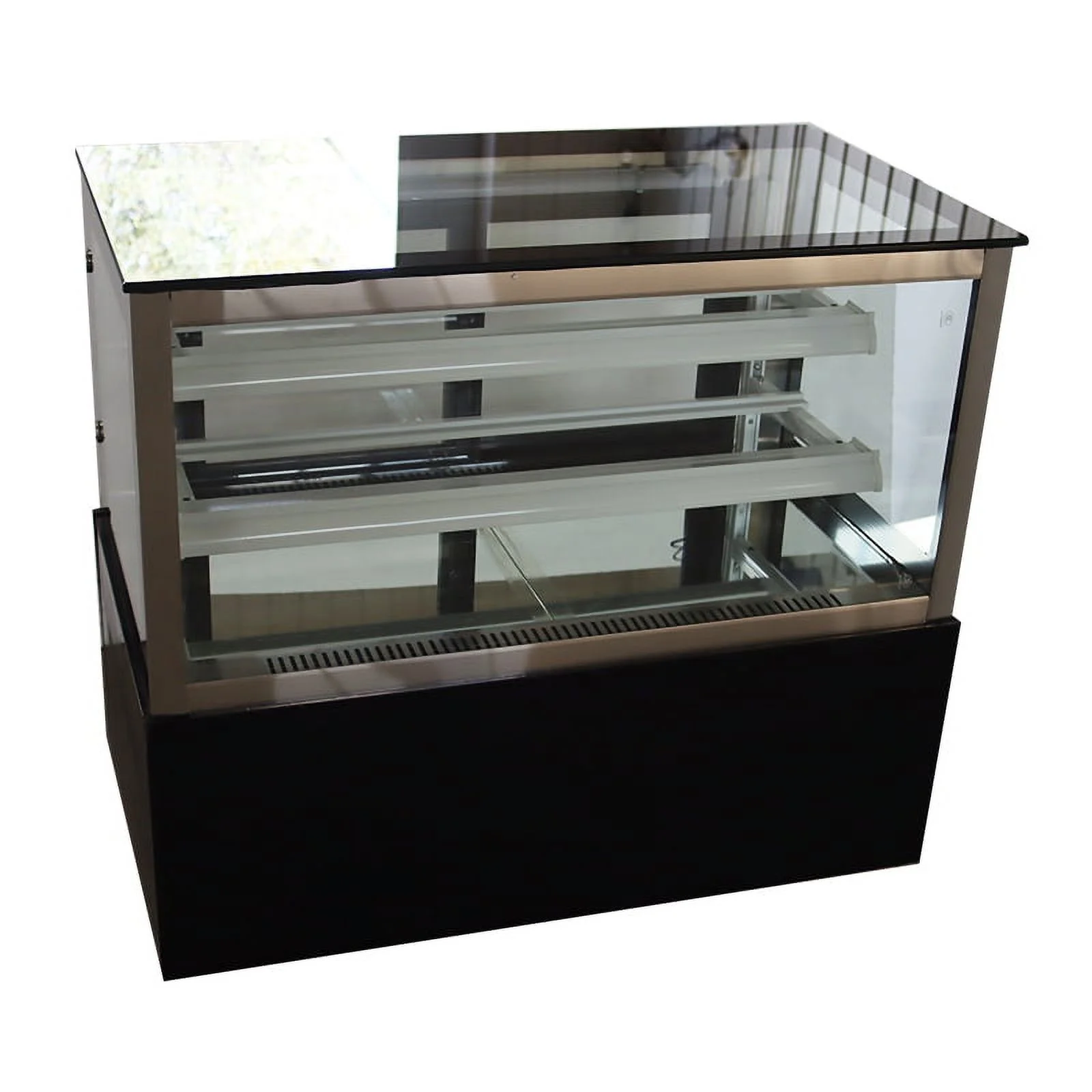 PreAsion Desktop Refrigerated Cake Display Cabinet Right Angle Bakery Showcase 220V