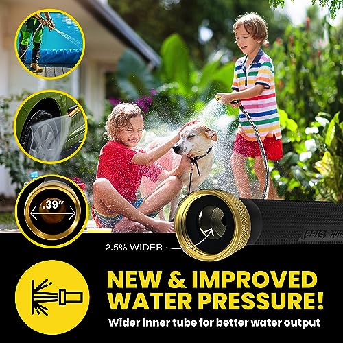 Bionic Steel PRO 100 Ft Garden Hose with Nozzle, Premium 304 Stainless Steel Metal Water Hose 100Ft Flexible Hose, Rust Proof, Lightweight, Heavy Duty, Crush Resistant Fittings, 500 PSI, 2025 Model
