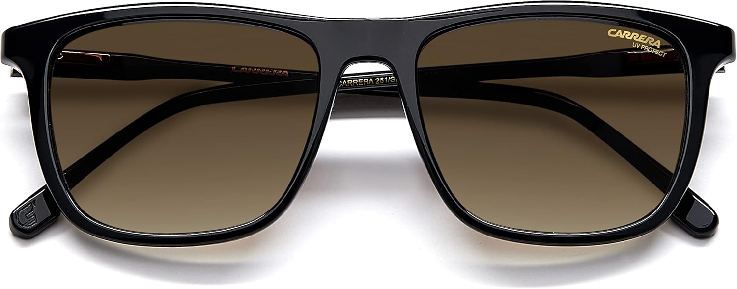 Carrera Men's 261/S Rectangular Sunglasses, Black, 53mm, 18mm