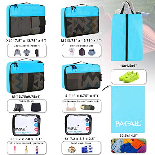 BAGAIL 8 Set/9 Set Packing Cubes Luggage Packing Organizer for Travel, Suitcase Packing Bags for Travel Accessories