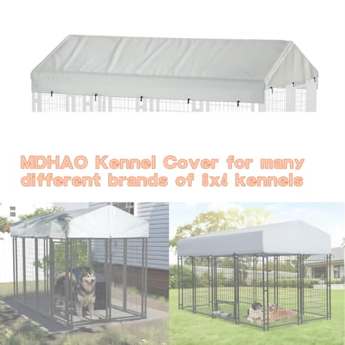 10' x 10' Dog Kennel Cover 600D Heavy Duty Waterproof Replaceable Dog Kennel Top Cover - Gray (Top Cover Included Only)