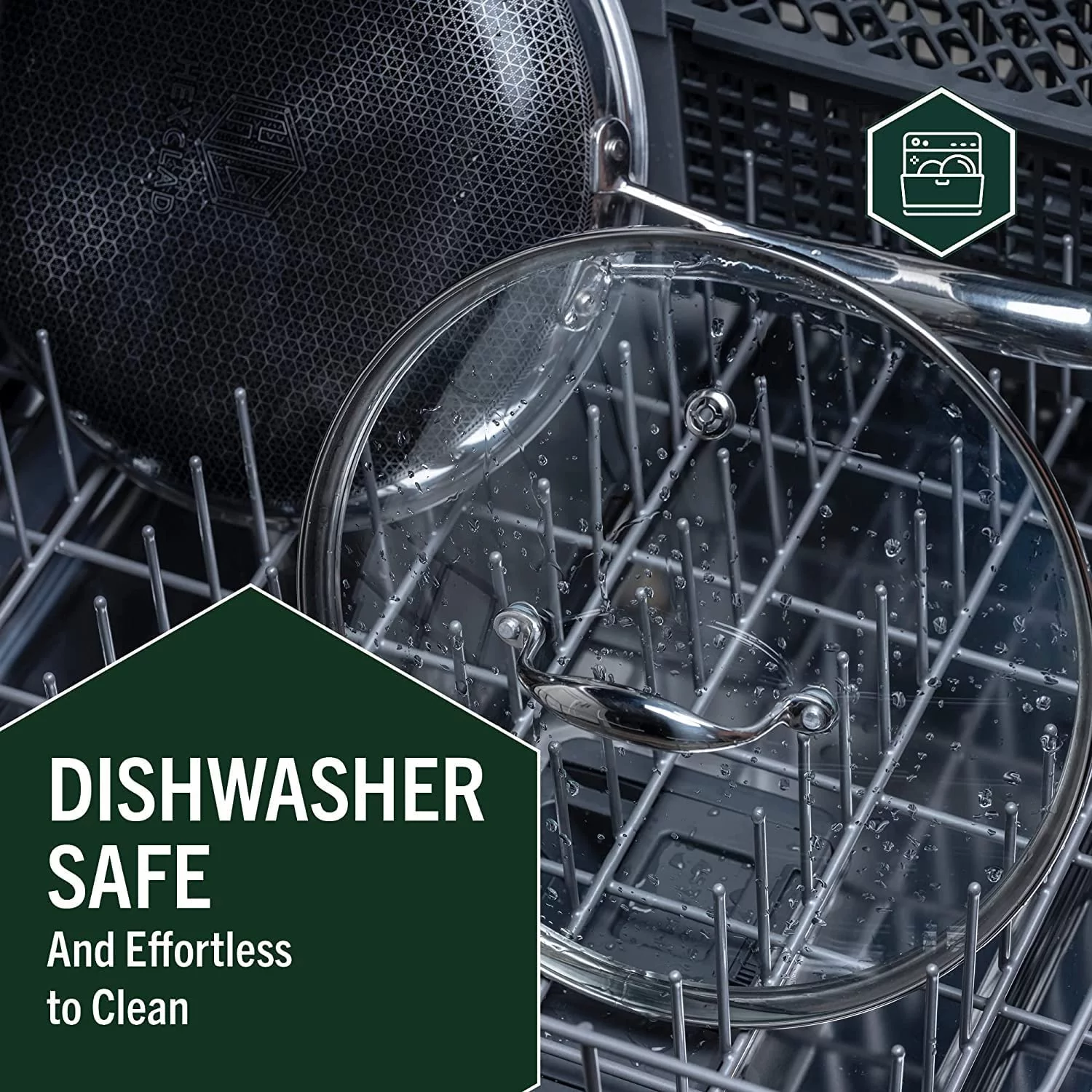 HexClad 6 Piece Hybrid Stainless Steel Cookware Pan Set 8