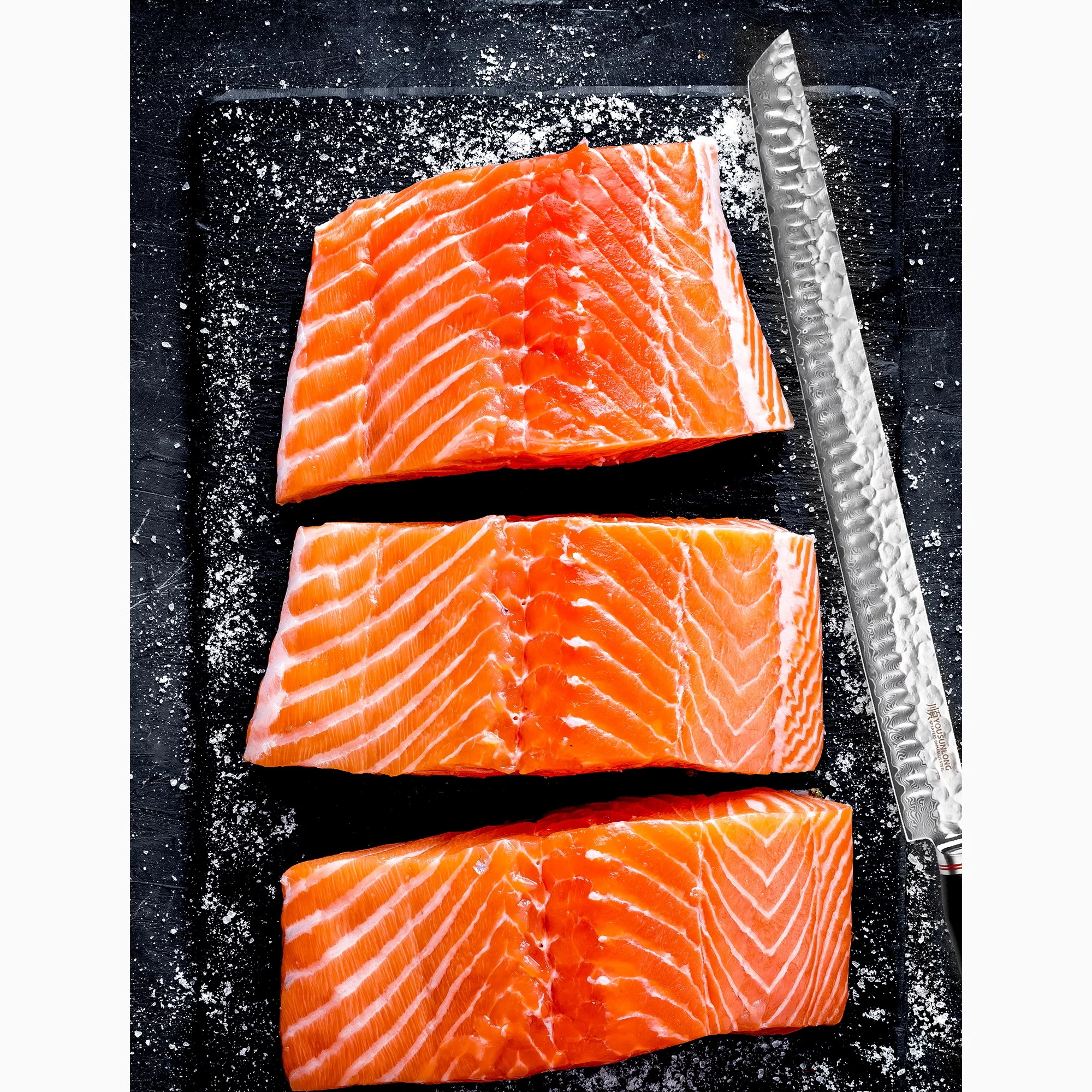 YOUSUNLONG Sakimaru Knife 15 inch - Japanese Damascus Steel Fillet Knives Natural Handle With Leather Sheath