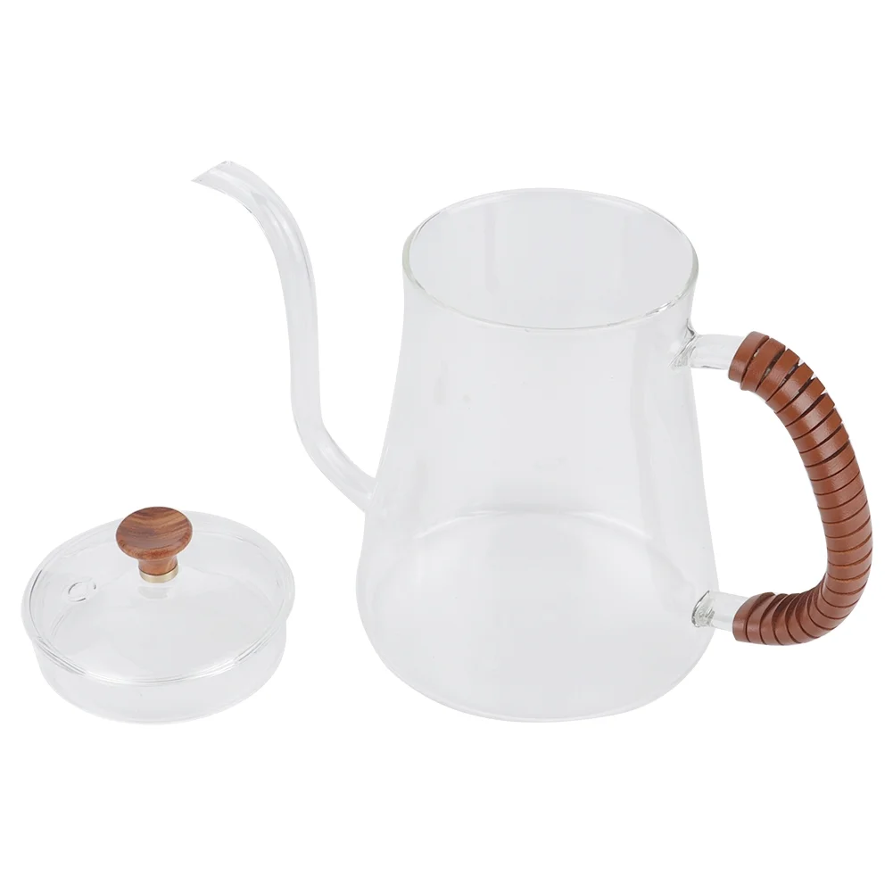Viccilley Coffee Kettle Thickened Glass Gooseneck Kettle Tea Pour Over Kettle Coffee Dripper 600ML