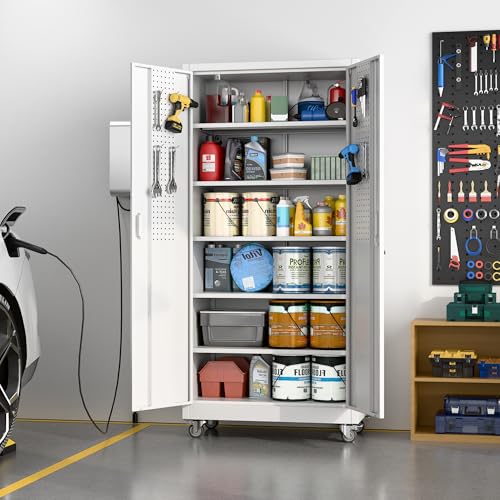 Metal Storage Cabinet with Wheels, 73