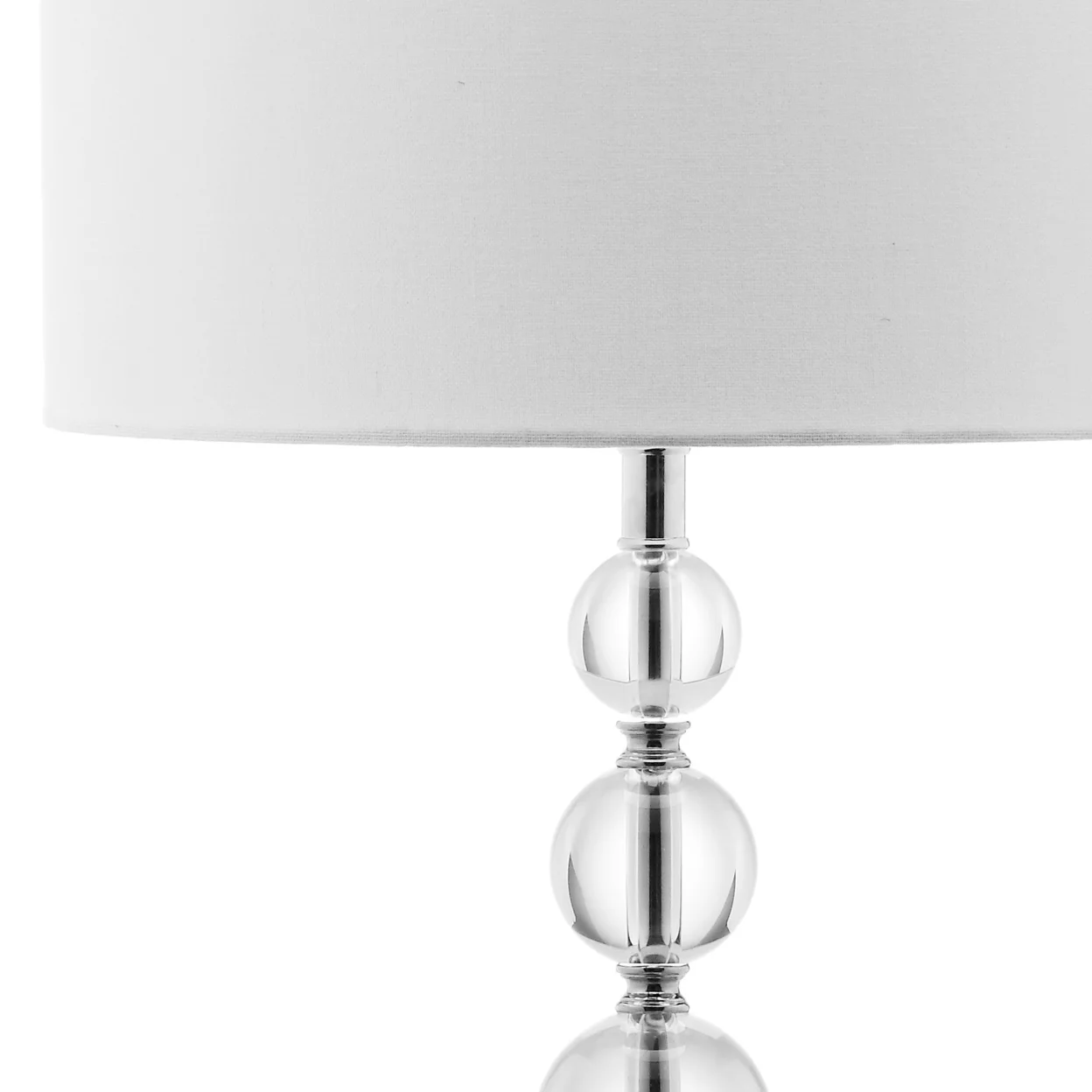 SAFAVIEH Liam 29 in. H Stacked Crystal Ball Table Lamp, Clear, Set of 2