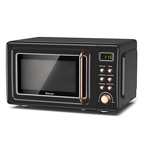 Nightcore Countert Retro Microwave Oven, Large 0.7Cu.ft, 700-Watt, Cold Rolled Steel Countertop with Time Setting, Glass Turntable Plate, Pre-Programmed Cooki, 18