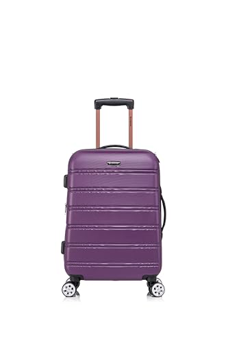 Rockland Melbourne Hardside Expandable Luggage with Spinner Wheels, 2TONENAVY, 2 Piece (20/28)