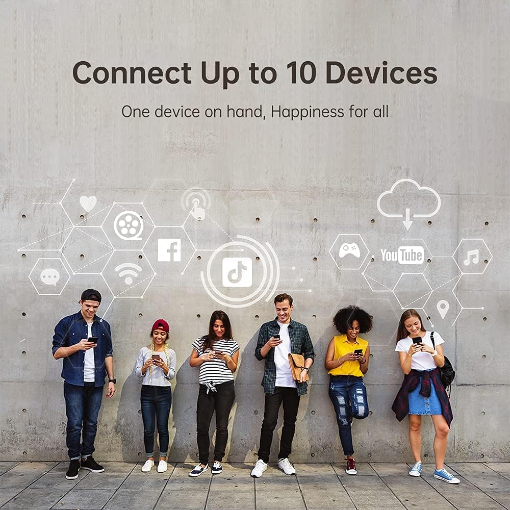 Alcatel LINKZONE Version 2021 MW45AN | Mobile WiFi Hotspot | 4G LTE Router | Up to 150Mbps | Connect Up to 10 Devices | Create A WLAN Anywhere (AT&T, T-Mobile, Metro, Cricket, Latin America) - Black