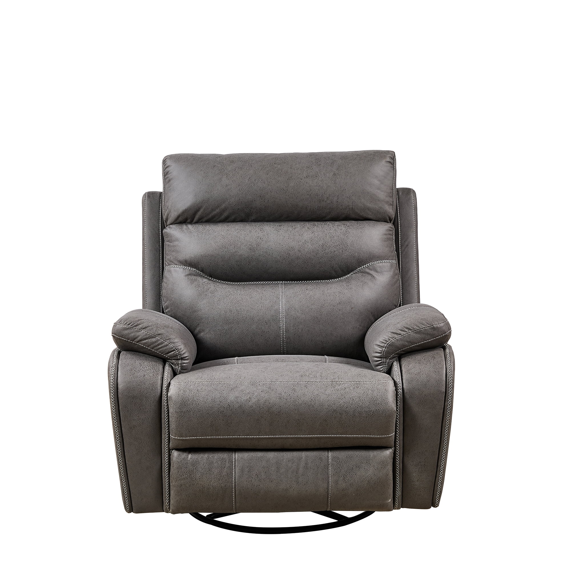Dual OKIN Motor Recliner Chair, Rocking and 240 Degree Swivel Single Sofa Reclining, Headrest with Power Function, Gray