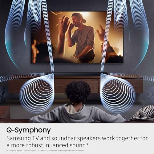 SAMSUNG Q990D 11.1.4ch Soundbar w/Wireless Dolby Atmos Audio, Rear Speaker Included, Q-Symphony, SpaceFit Sound Pro, Adaptive Sound, Game Mode Pro with Alexa Built-in, HW-Q990D/ZA