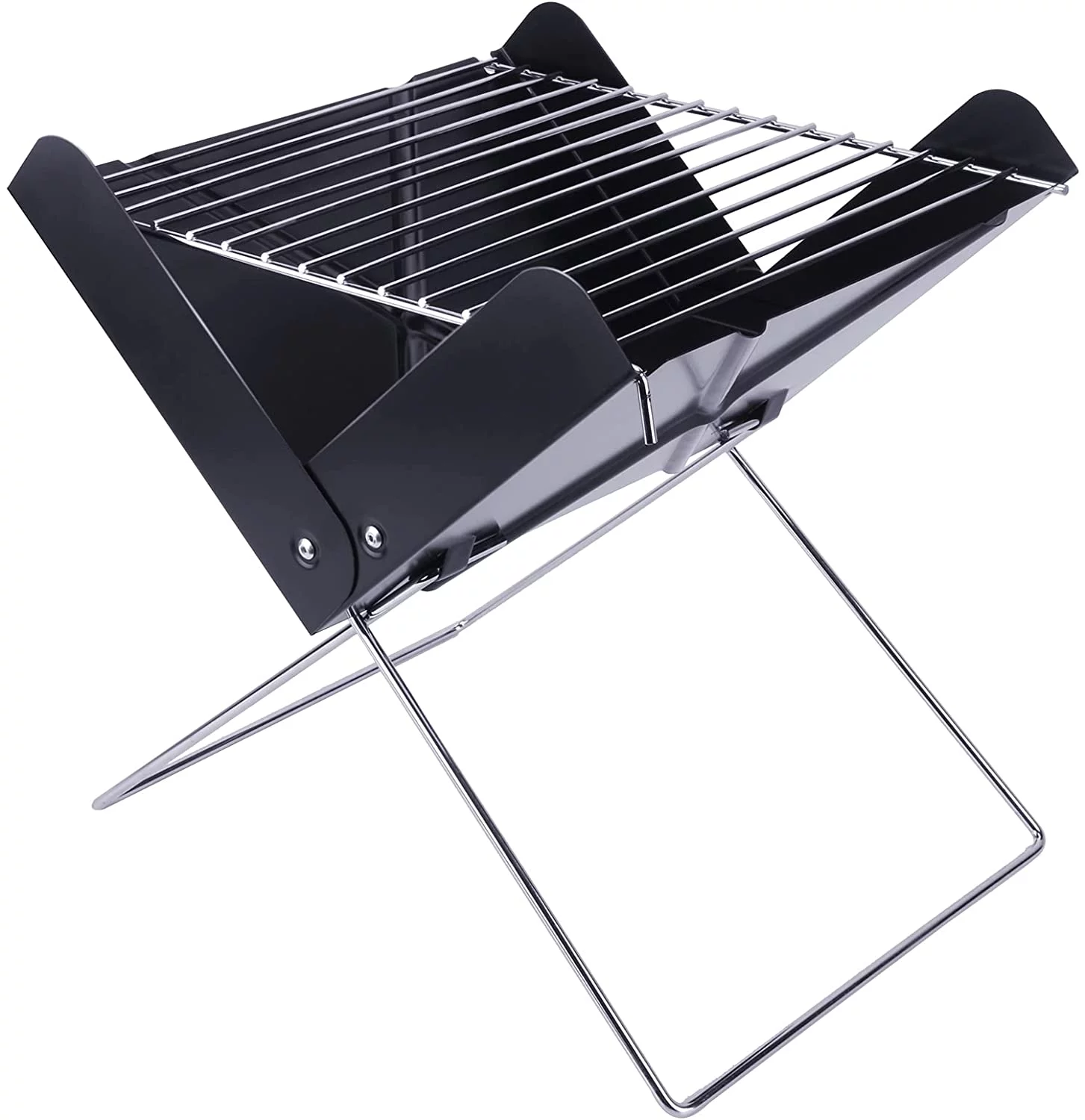 YSSOA Charcoal BBQ Grill 3.5mm Cooking Bars Instant Foldable & Easy Portability for Outdoor Barbecues Camping - Black