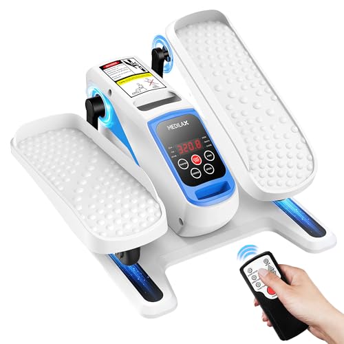 Under Desk Elliptical Machine,Ellipse Leg Exerciser Electric with Remoter,12 Manual Adjustable Speed and 3 Automatic Speed,Portable Seated Pedal Exerciser for Seniors,Adults,Home,Office