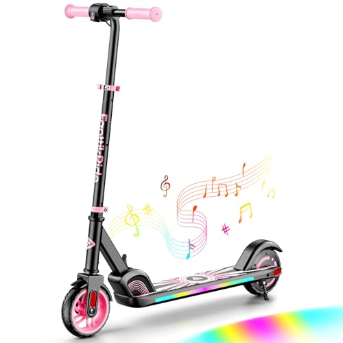 FanttikRide C9 Apex Electric Scooter for Kids 8-12, Adjustable Handlebar Height for Riders 3.9-5.2 ft, 132 lbs, Up to 40 mins Continuous Time, 3 Speed Mode 5/8/10 MPH, Bluetooth Music Speaker