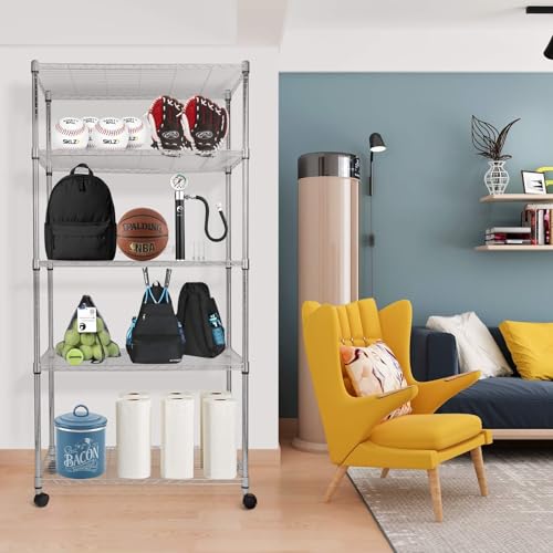 Simple Deluxe Heavy Duty 5-Shelf Storage Shelving Unit, 1250lbs Loading Capacity, 29.92