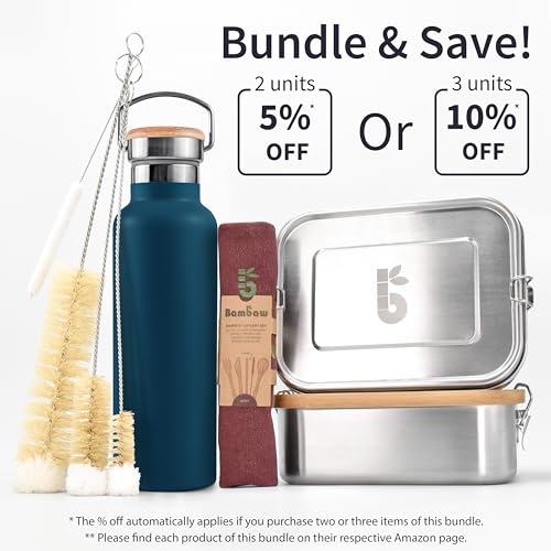 Bambaw 32 oz Water Bottle | Insulated Water Bottles | Water Bottle Stainless Steel | Insulated Travel Water Bottle | Insulated Water Bottle | Stainless Steel Water Bottles | 1 Liter Water Bottles