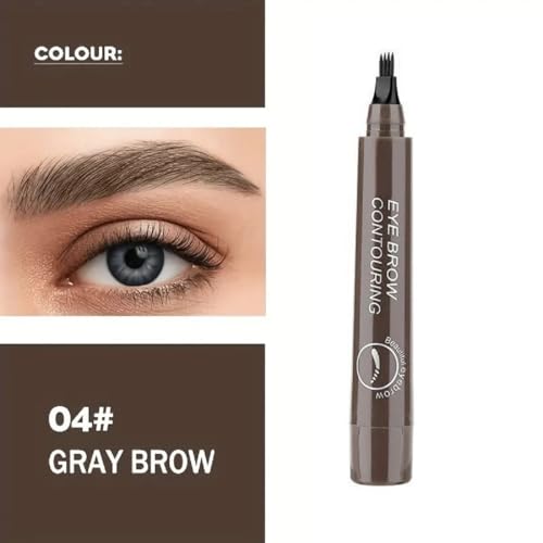 Magic Eyebrow Pencil, 3D Waterproof Microblading Eyebrow Pen, 4 Tipped Precise Brow Pen, Fine Stroke Microblading Eyebrow Pencil Natural