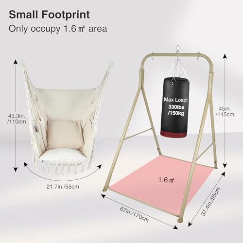 RedSwing Hammock Chair Stand with Hanging Swing Chair Included,Portable Heavy Duty Sturdy Steel Hammock Stand for Indoor Outdoor Patio Backyard, Max Load 330 Lbs