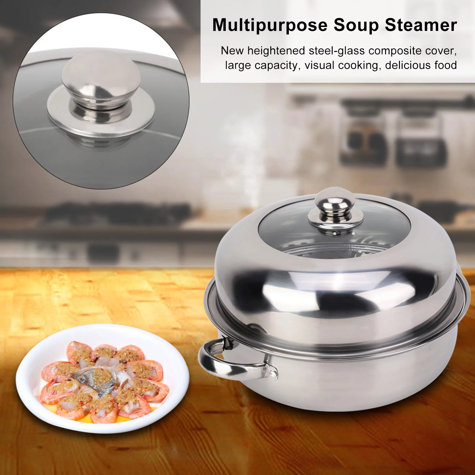 Delaman Stainless Steel Steamer Pot Food Steamer Pot Cookware