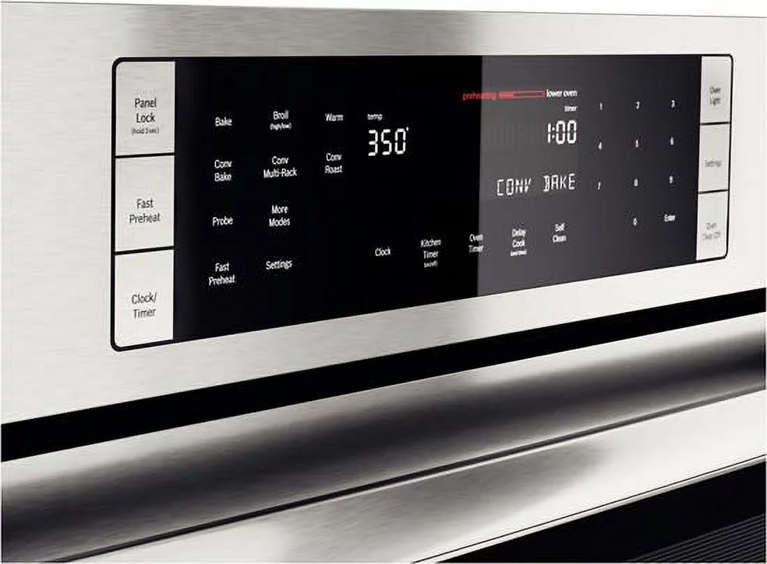 Bosch 800 Series HBL8661UC - Oven (double oven) - built-in - niche - width: 28.5 in - depth: 23.5 in - height: 51.6 in - with self-cleaning - black