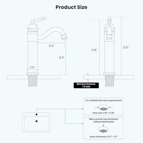 gotonovo Bathroom Vessel Sink Faucet Single Handle Brass Long Reach Bathroom Faucet 1 Hole Deck Mounted Mixer Tap with Pop Up Drain Brushed Nickel