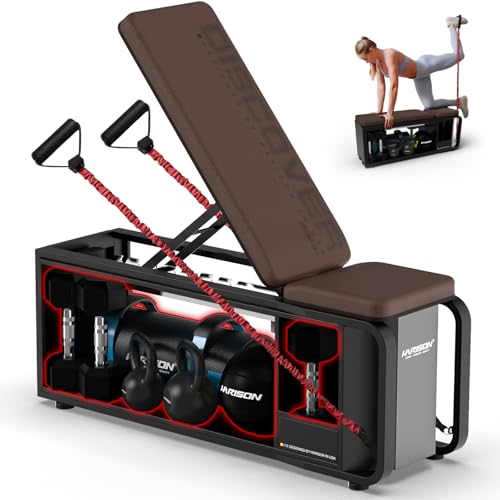 HARISON Adjustable Weight Bench with Leg Extension and Preacher Pad, Flat Incline Decline Exercise Bench for Home Workout Weight Training (Updated)