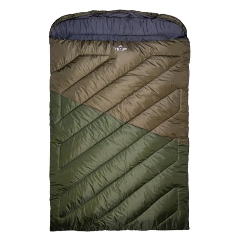 TETON Mammoth, 20 Degree and 0 Degree Sleeping Bags, Double Sleeping Bag, A Warm Bag the Whole Family can Enjoy. Great Sleeping Bag for Camping, Hunting and Base Camp. Compression Sack Included