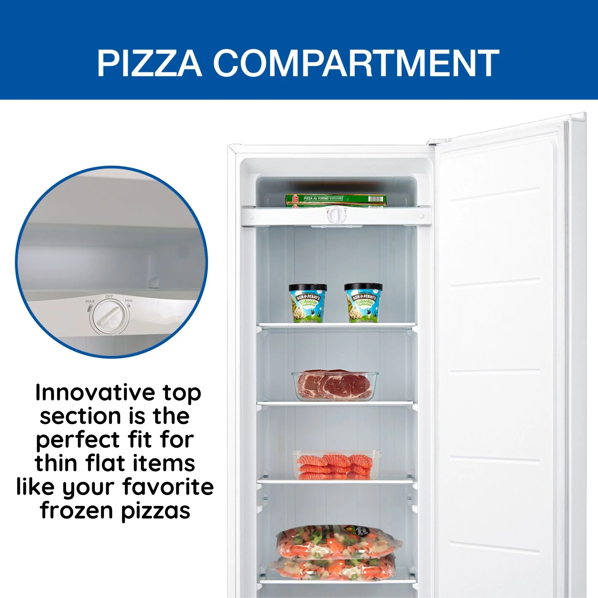 Koolatron Garage-Ready Upright Freezer, 7.0 cu ft (198L), White, Low-Frost, Space-Saving Flat Back