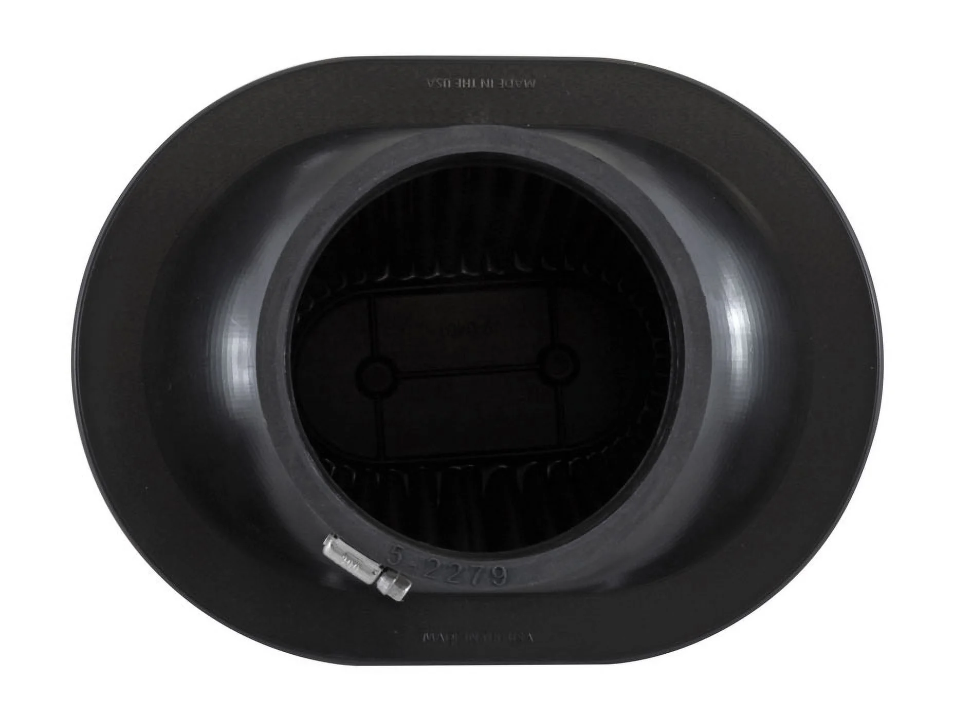 AEM 21-2258DK Universal DryFlow Clamp-On Air Filter: Oval Tapered; 5 in (127 mm) Flange ID; 8 in (203 mm) Height; 10.5 in x 8 in (267 mm x 203 mm) Base; 7.75 in x 5 in (197 mm x127 mm) Top