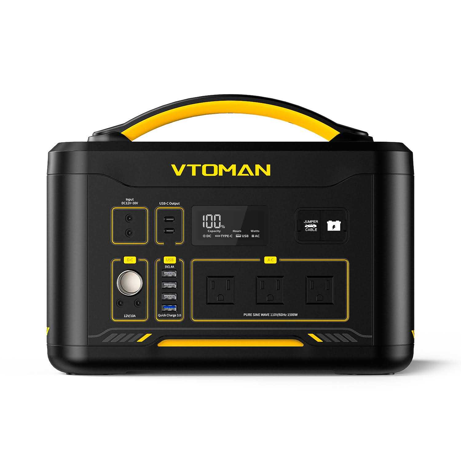 VTOMAN Jump 1500X Portable Power Station 1500W 828Wh LiFePO4 Battery Powered Generator with Capacity Expandable - Shop Hardware Tools Online Store
