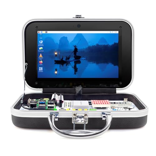 ELECROW for Raspberry Pi 5 8GB Kit, with Pi 5 8GB Single Board Computer, Crowpi Pi 5 Case Kit with 9inch Display, Compatible with Raspberry Pi 5 Learning Programming Kit with Sensors (8GB RAM)