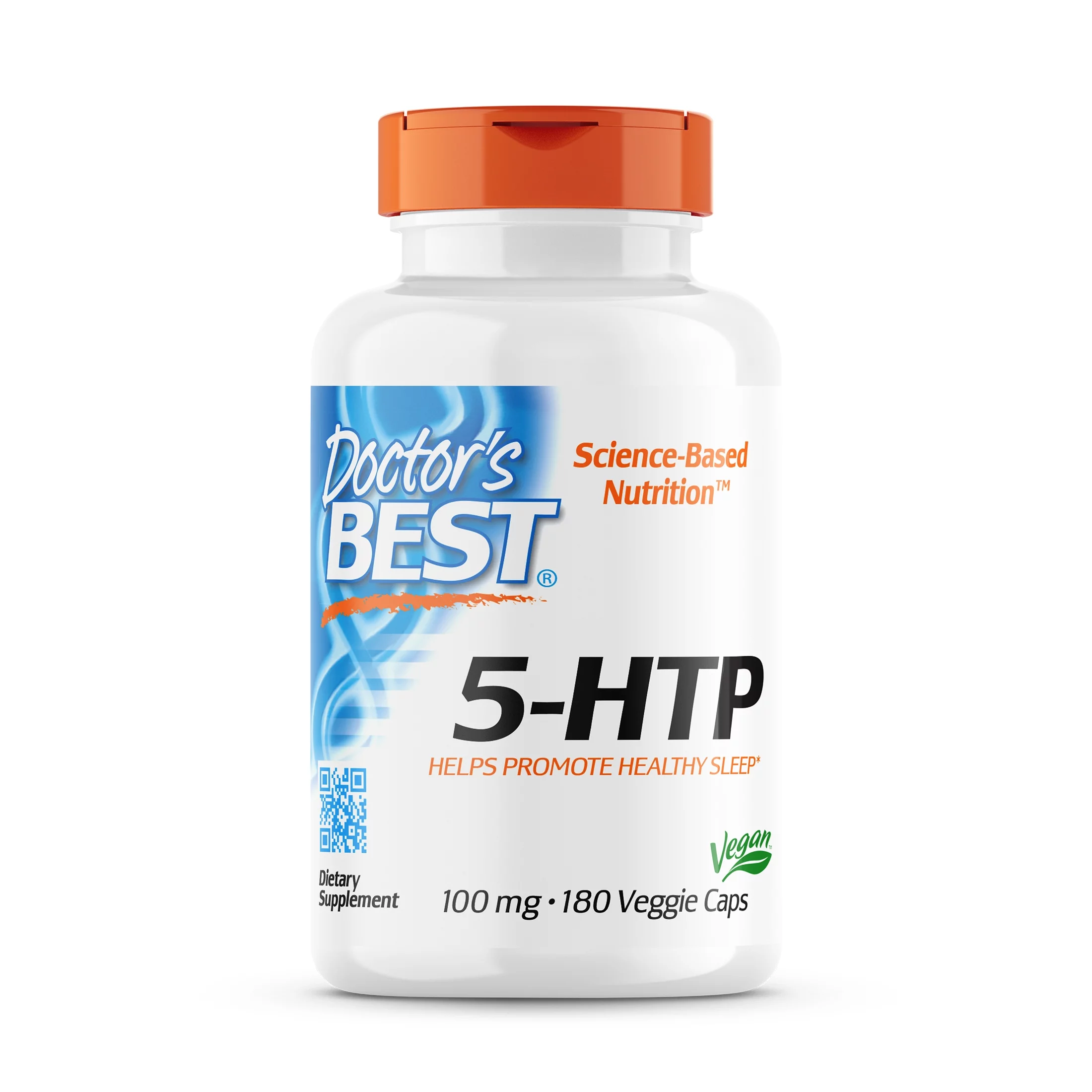 Doctor's Best 5-HTP, Non-GMO, Vegan, Gluten Free, Soy Free, 100 mg, 180 Veggie Caps