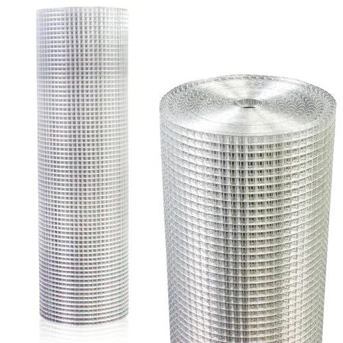 Heavy Duty Hardware Cloth, Hot Dip Galvanized After Welding Double-Zinc Mesh Netting Roll Supports Poultry Netting Cage Fence Welded Wire Mesh & Wire Cloth Gopher Wire,1/2 inch 60in x 100ft 19 gauge