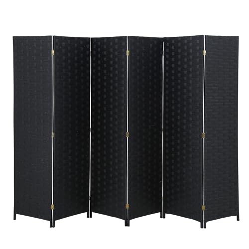 Wood Mesh Woven Design 4 Panel Folding Wooden Screen Room Divider