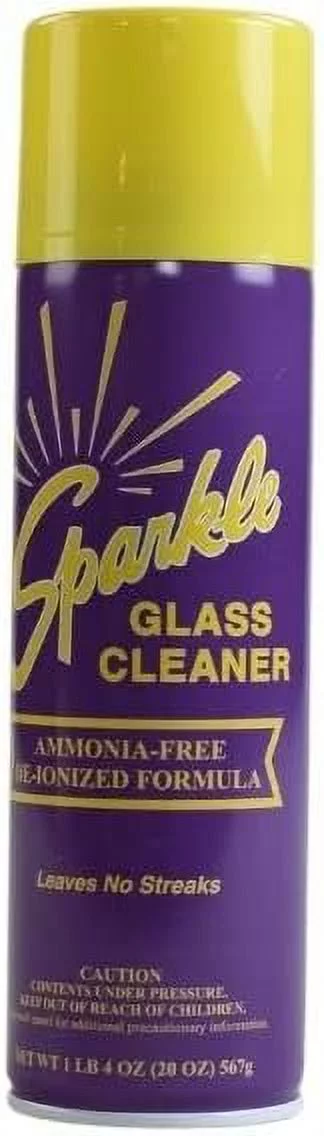 Sparkle Glass Cleaner Aerosol Spray Bottle, Ammonia-Free De-Ionized Formula, Leaves No Streaks, 20-Ounce Bottle Pack of 3